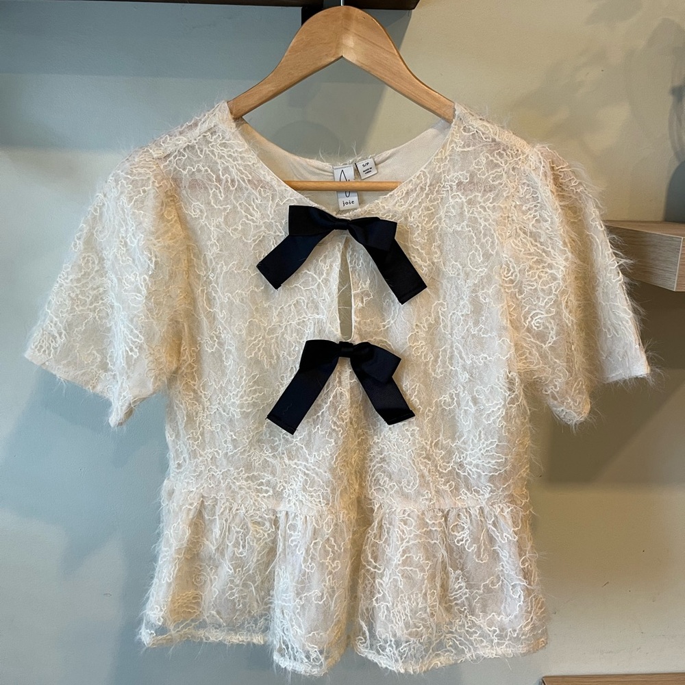Joie Lace Top with Black Bows